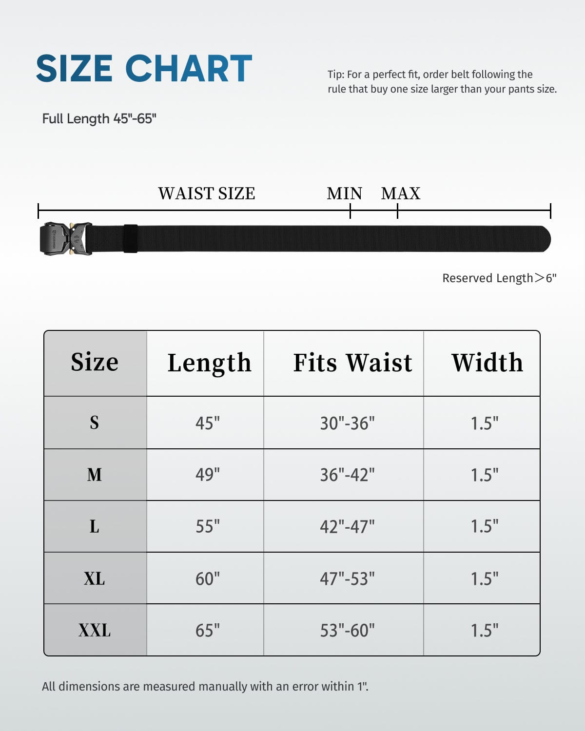 Fairwin® Hiking Rigger Work Belt with Aluminum Alloy Buckle