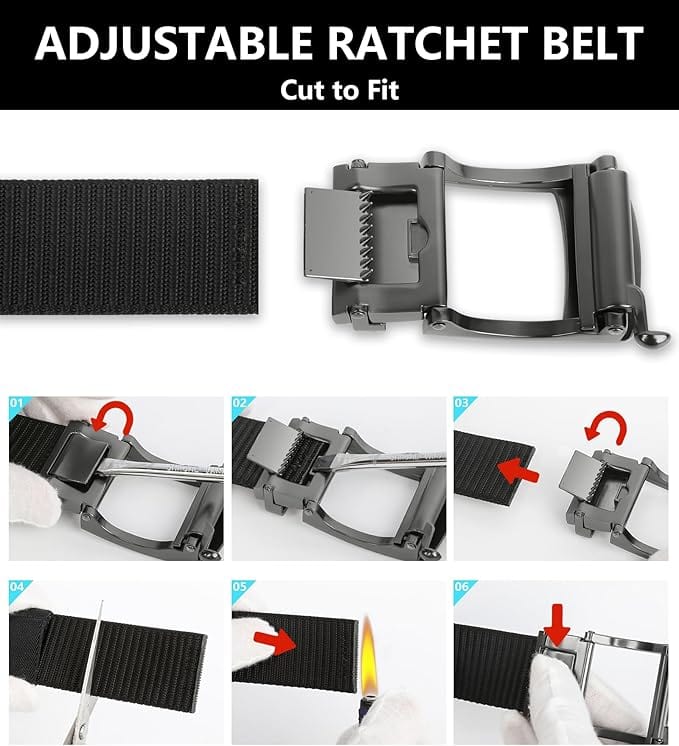 Casual Business Ratchet Belt with Automatic Adjustable Buckle