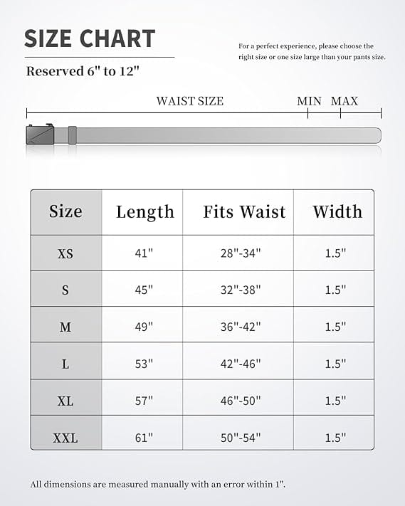 1.5" Nylon Stretch Casual Sports Men Belt