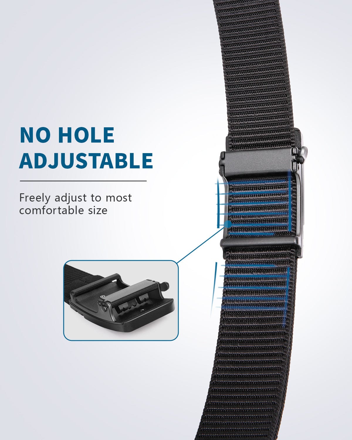 1.5" Nylon Adjustable Ratchet Belt with Automatic Buckle
