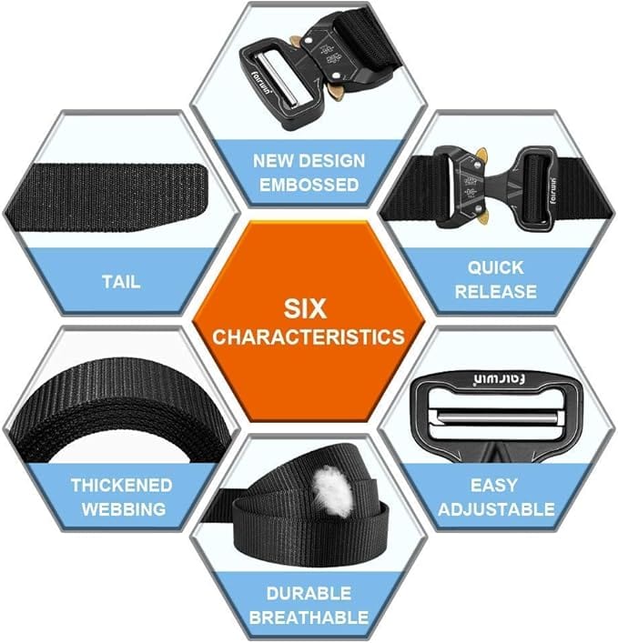 1.5'' Multifunctional Heavy Duty Nylon Belts - 2 Pack