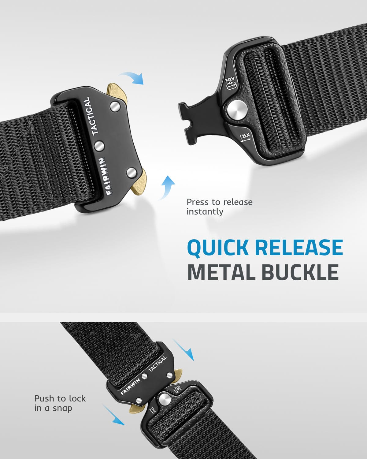 1.5" Nylon Tactical Work Belt with Heavy Duty Buckle