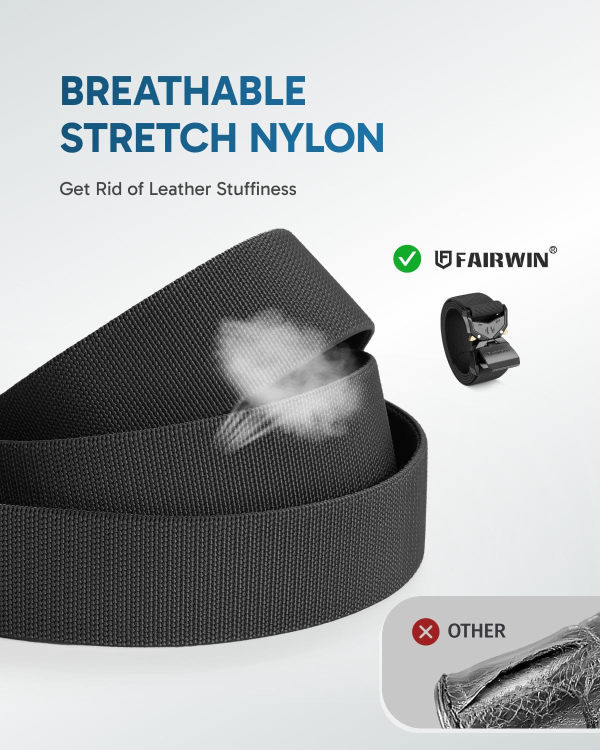 Fairwin® Hiking Rigger Work Belt with Aluminum Alloy Buckle