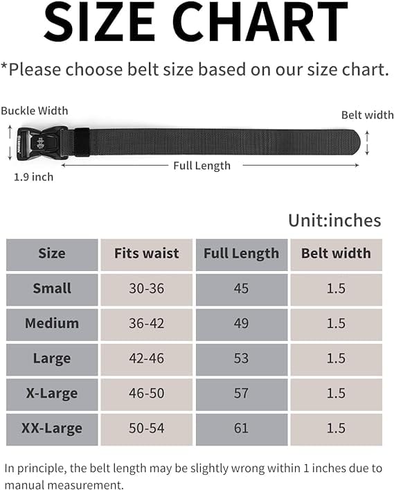 1.5" Stretch Nylon Web Tactical Belt with Alloy Buckle