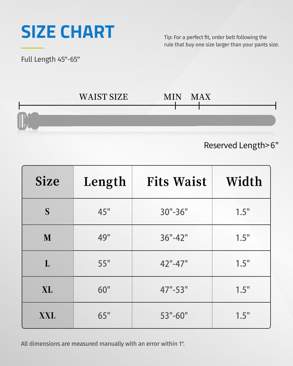 1.5" Nylon Tactical Work Belt with Heavy Duty Buckle