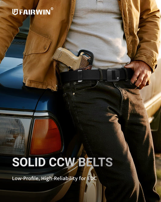 Fairwin tactical gun belt worn for EDC support