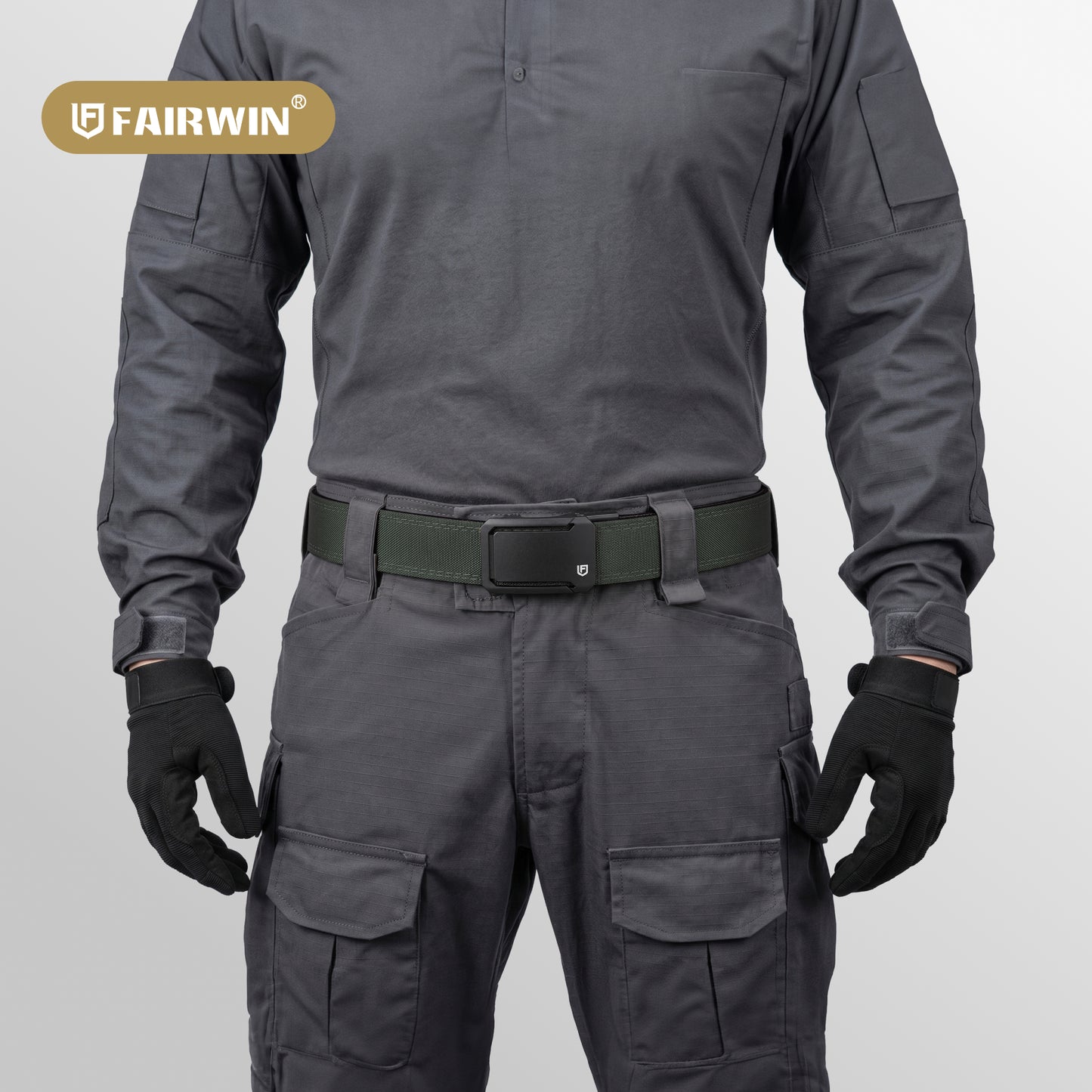 FAIRWIN Tactical Belt, Ratchet CCW EDC Stiff Heavy Duty 1.5" Nylon Work Belt