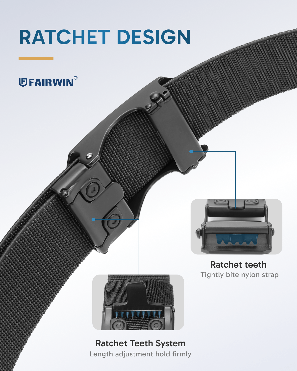 FAIRWIN Ratchet Belts for Men Nylon Web Golf Work Belt with Automatic Buckle