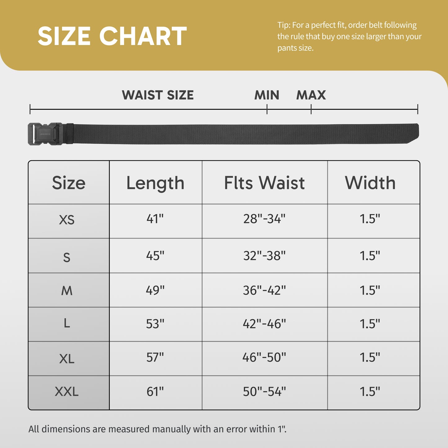 FAIRWIN Men's Belt, Elastic Stretch Nylon Work Belt for Men