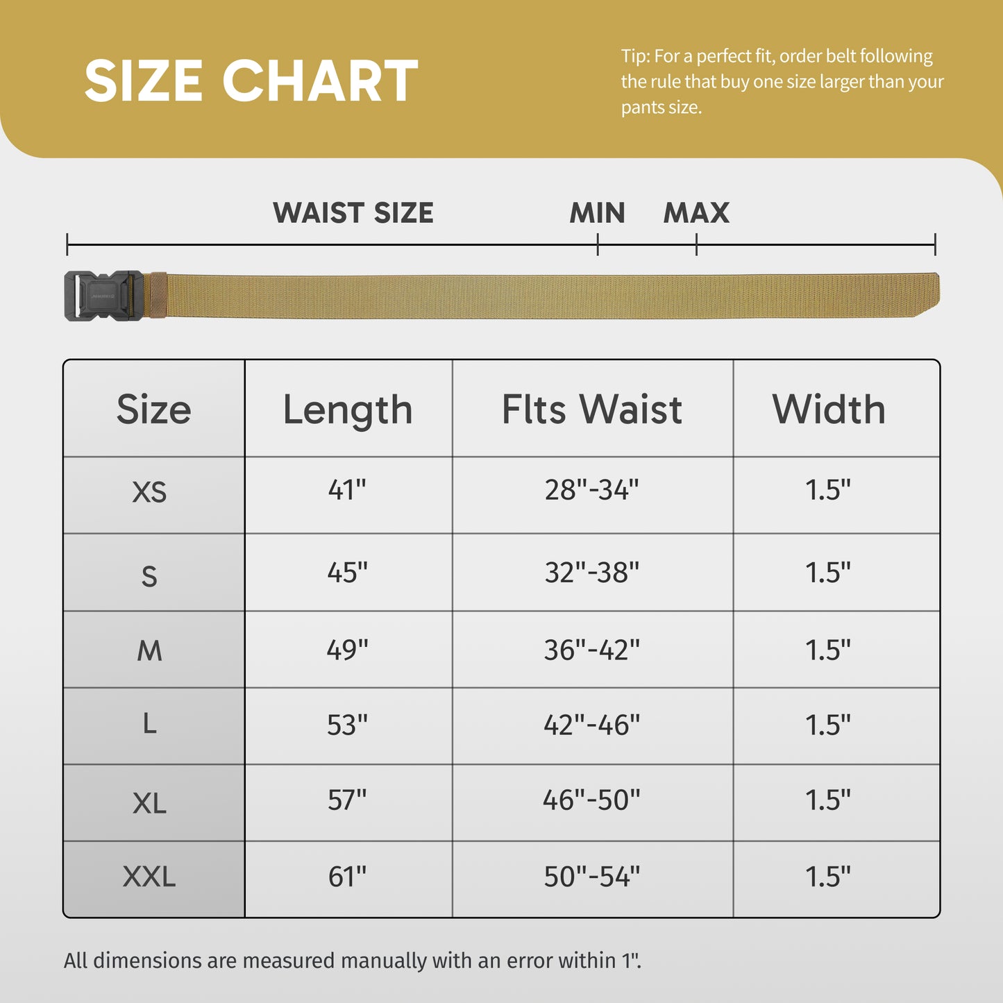 FAIRWIN Men's Belt, Elastic Stretch Nylon Work Belt for Men
