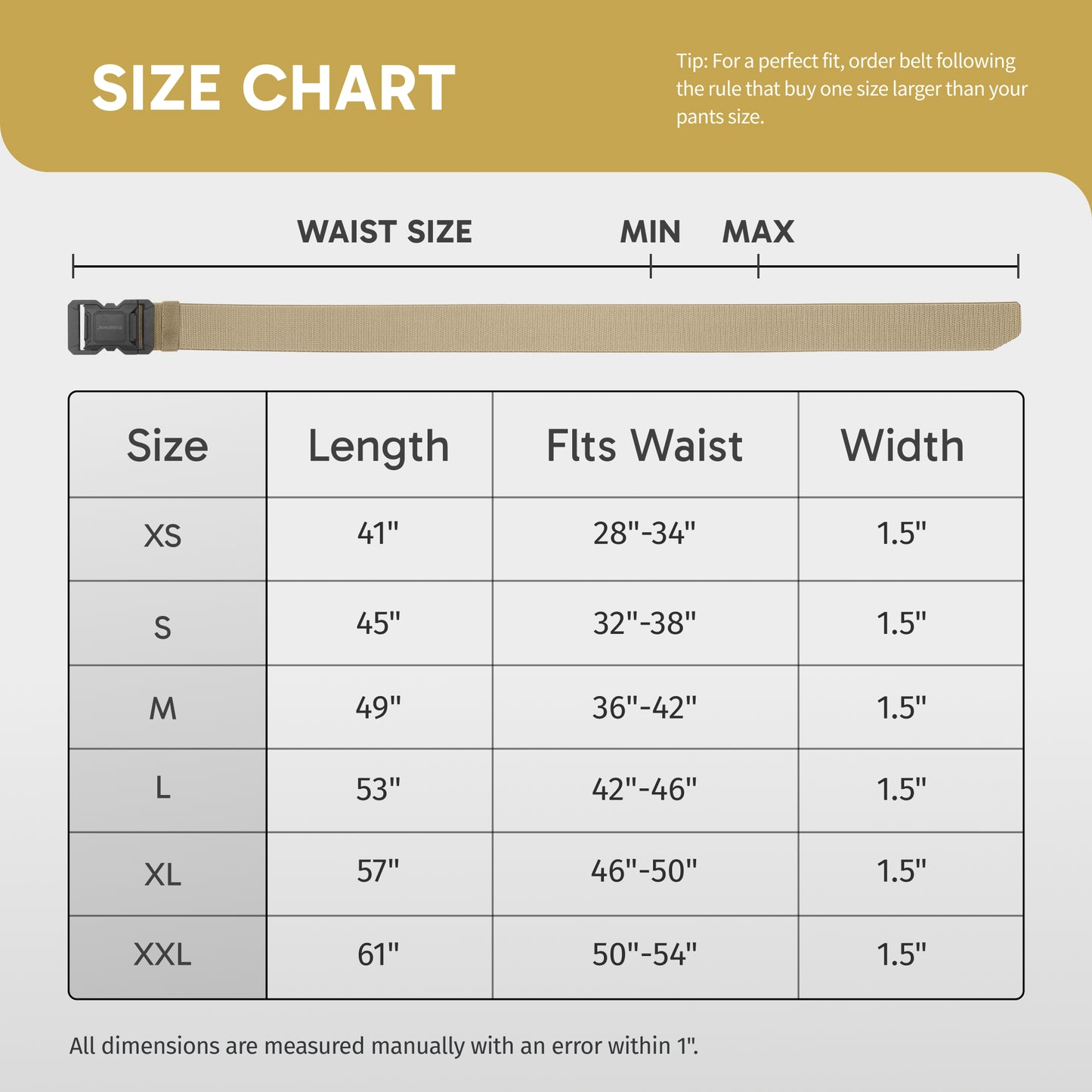 FAIRWIN Men's Belt, Elastic Stretch Nylon Work Belt for Men