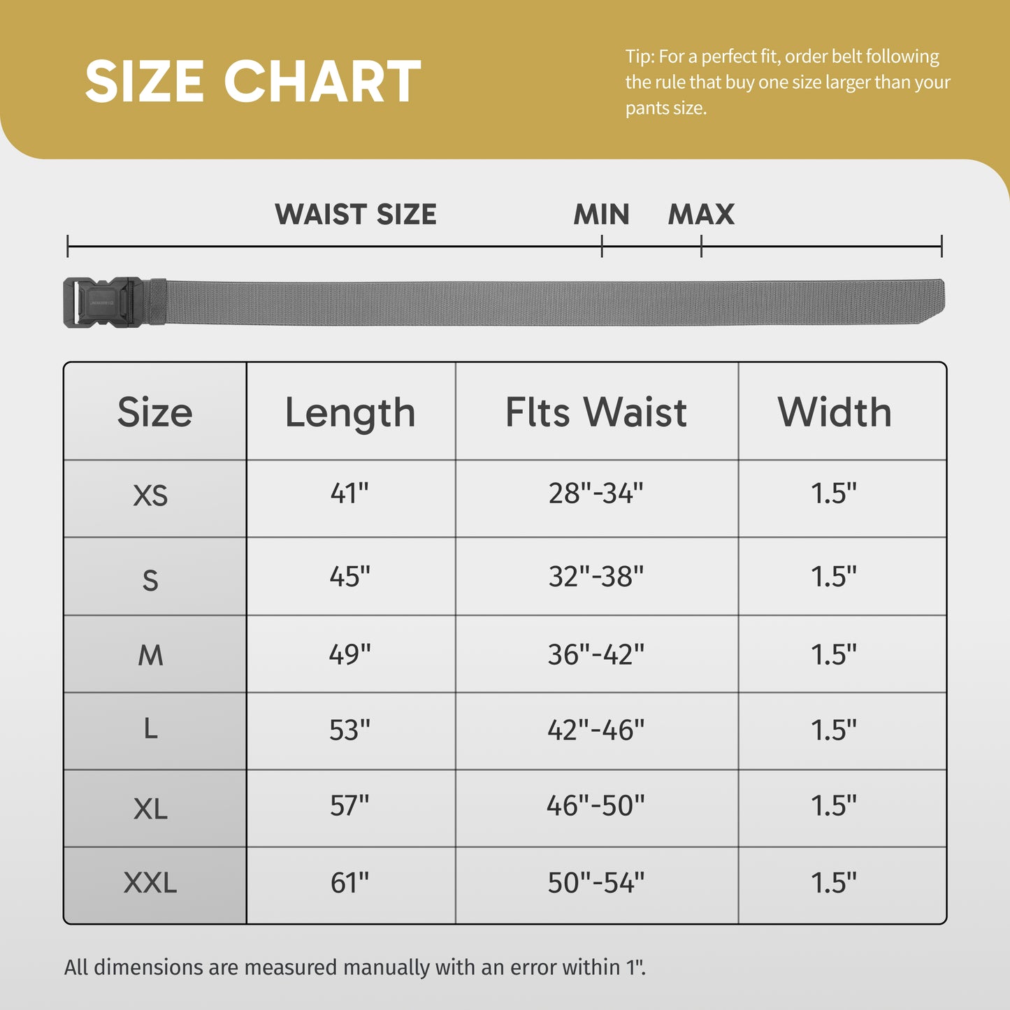 FAIRWIN Men's Belt, Elastic Stretch Nylon Work Belt for Men