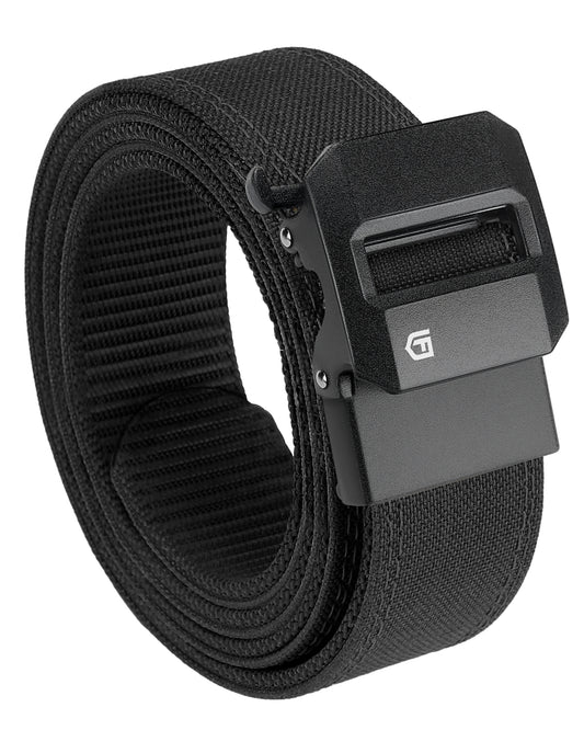 FAIRWIN tactical gun belt in Black - rolled view