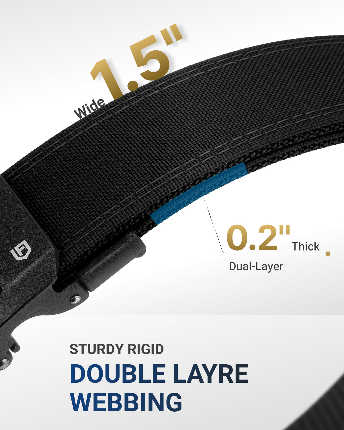 FAIRWIN tactical gun belt in Black - double layer webbing