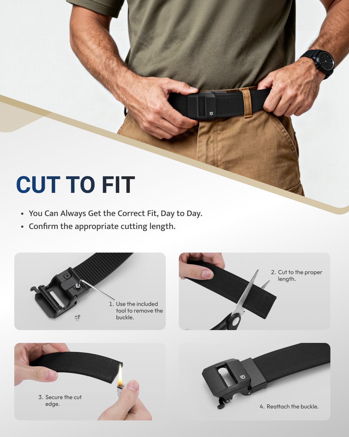 FAIRWIN tactical gun belt in Black - cut to fit