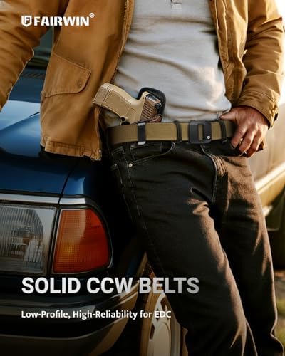 FAIRWIN tactical gun belt in Coyote Brown - Amazon original concealed carry lifestyle