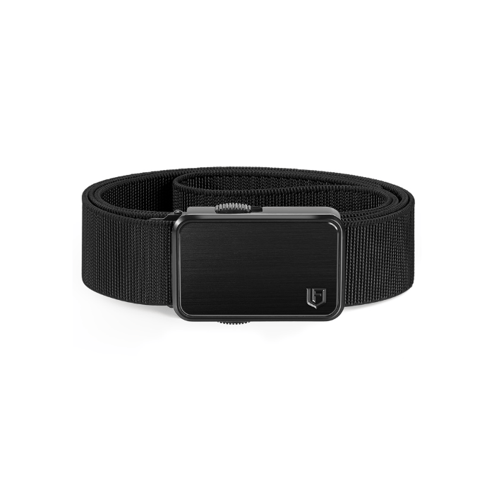 Men’s Stretch Nylon Belt with Quick Release Aluminum Buckle - Black