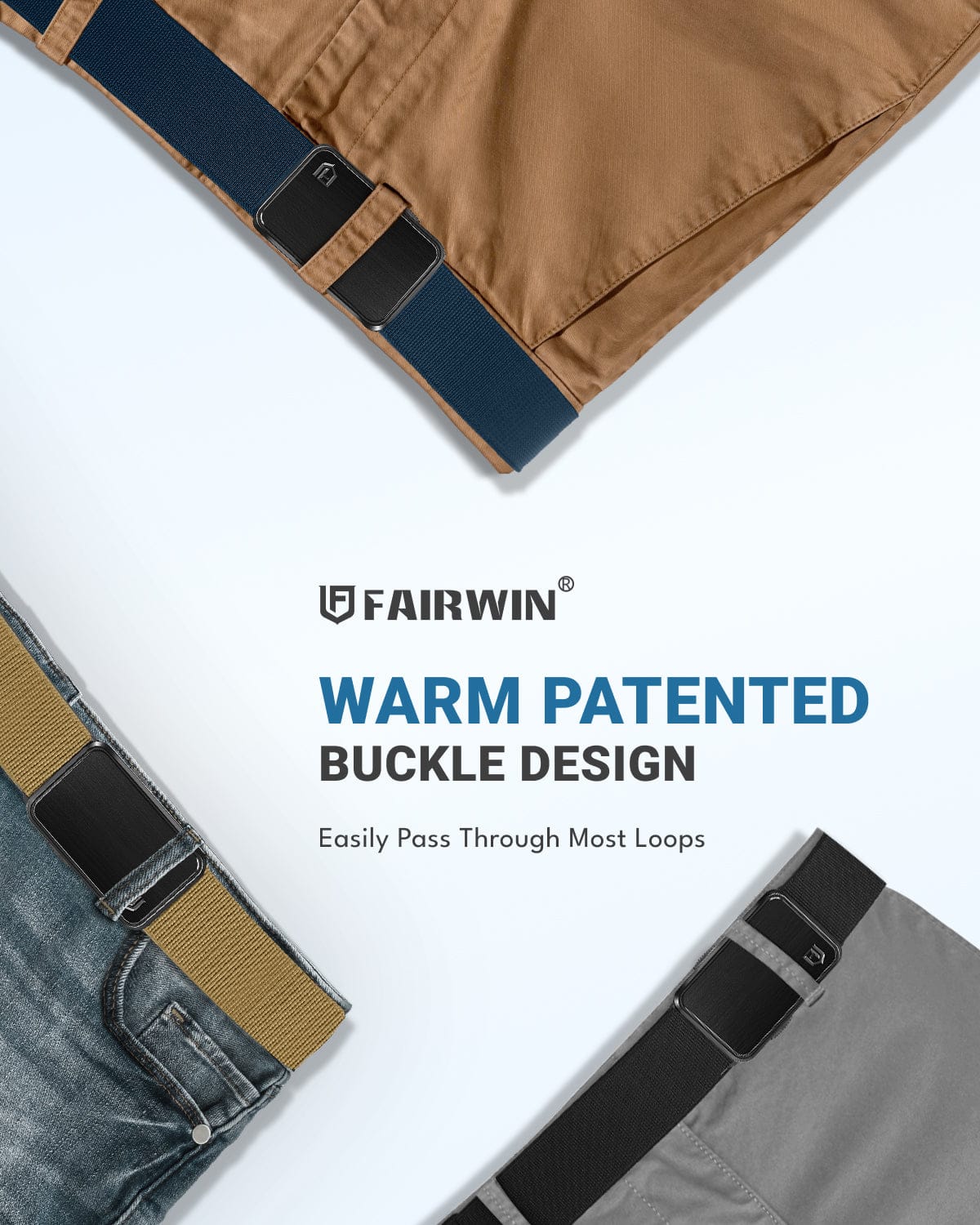 Men’s Stretch Nylon Belt with Quick Release Aluminum Buckle Detail View