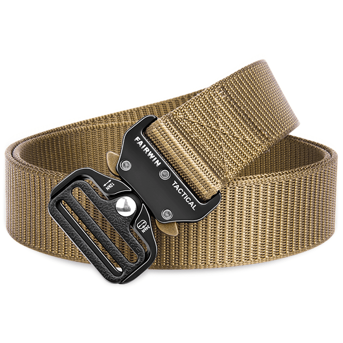 1.5" Nylon Tactical Work Belt with Heavy Duty Buckle - Brown