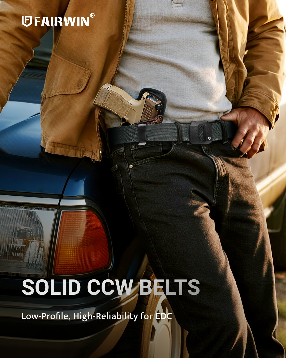 FAIRWIN tactical gun belt in Grey - concealed carry lifestyle