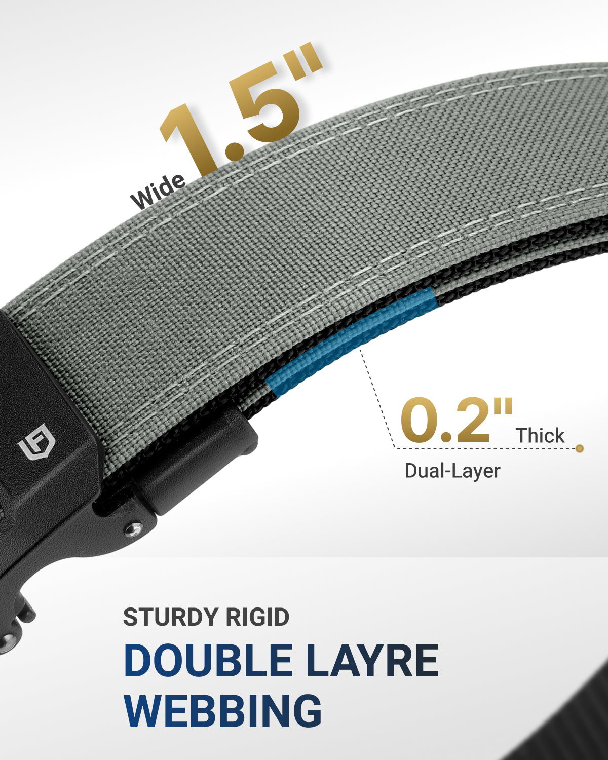 FAIRWIN tactical gun belt in Grey - double layer webbing
