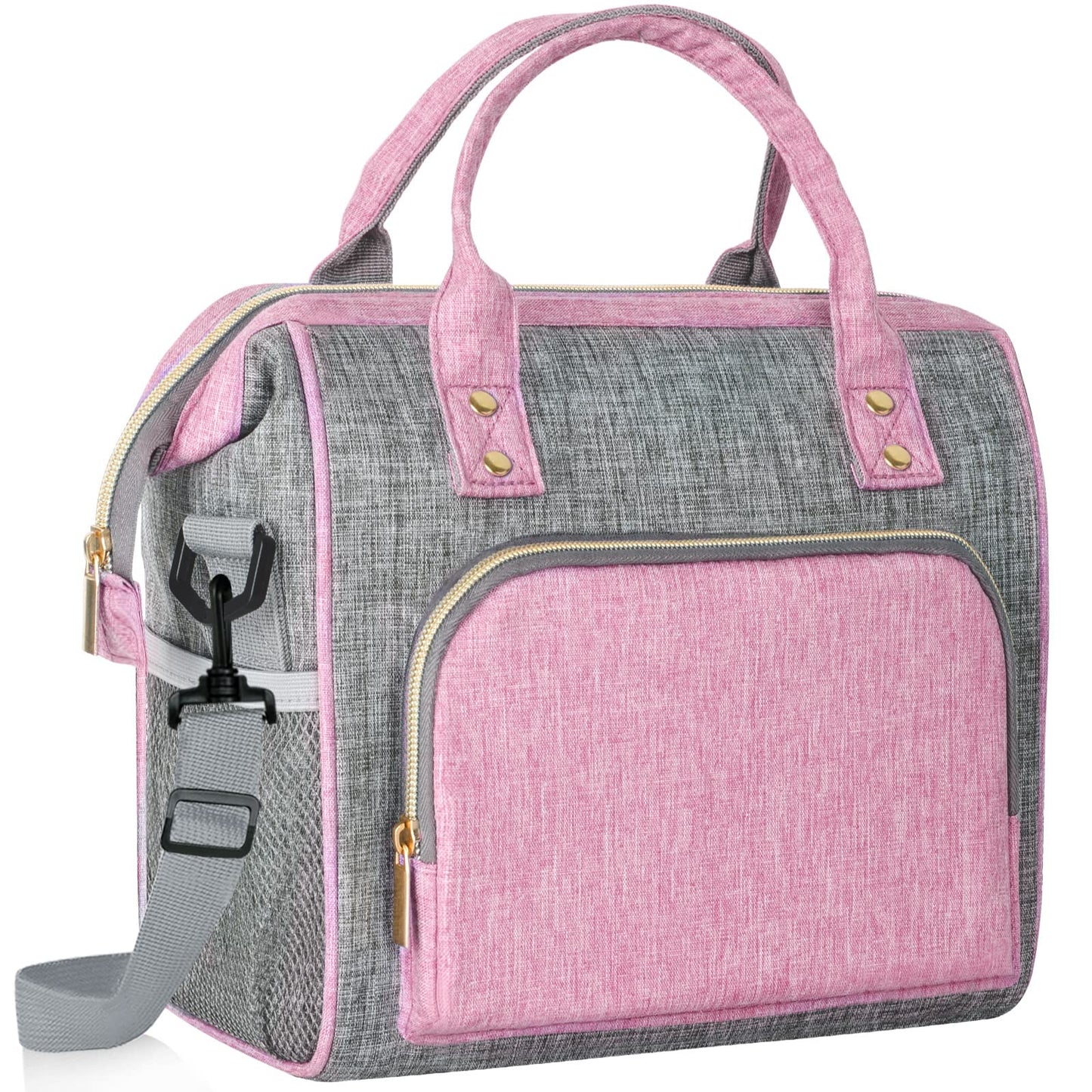 Insulated Lunch Bag for Women, Large 12L Reusable Cooler Lunch Box for Work, Office, Picnic, Leakproof Tote with Shoulder Strap