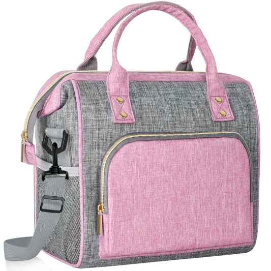 Insulated Lunch Bag for Women, Large 12L Reusable Cooler Lunch Box for Work, Office, Picnic, Leakproof Tote with Shoulder Strap