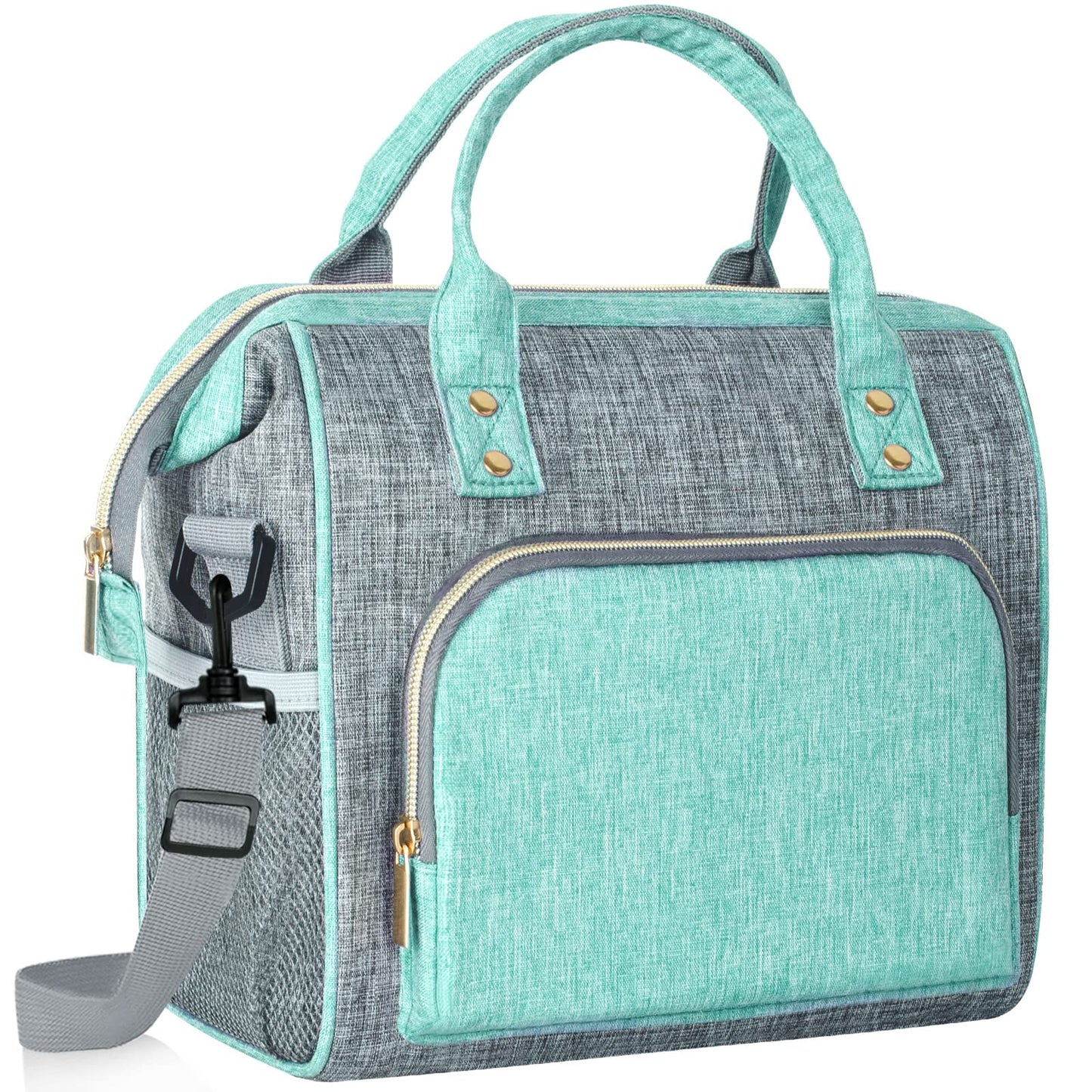 Insulated Lunch Bag for Women, Large 12L Reusable Cooler Lunch Box for Work, Office, Picnic, Leakproof Tote with Shoulder Strap