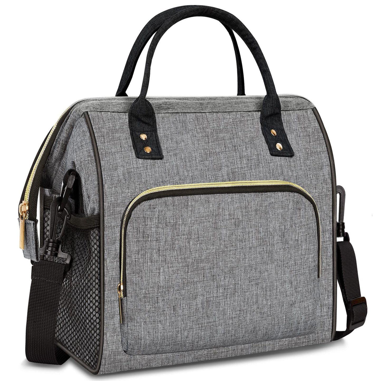 Insulated Lunch Bag for Women, Large 12L Reusable Cooler Lunch Box for Work, Office, Picnic, Leakproof Tote with Shoulder Strap