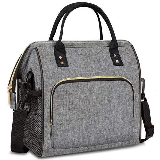 Insulated Lunch Bag for Women, Large 12L Reusable Cooler Lunch Box for Work, Office, Picnic, Leakproof Tote with Shoulder Strap
