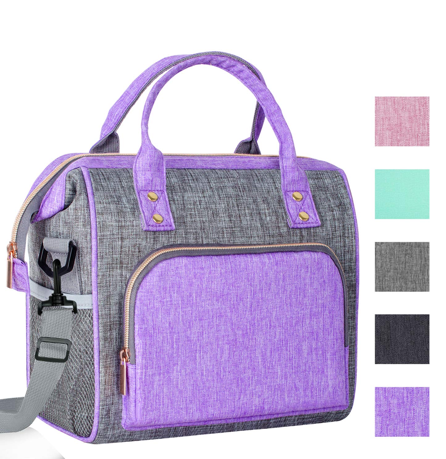 Insulated Lunch Bag for Women, Large 12L Reusable Cooler Lunch Box for Work, Office, Picnic, Leakproof Tote with Shoulder Strap