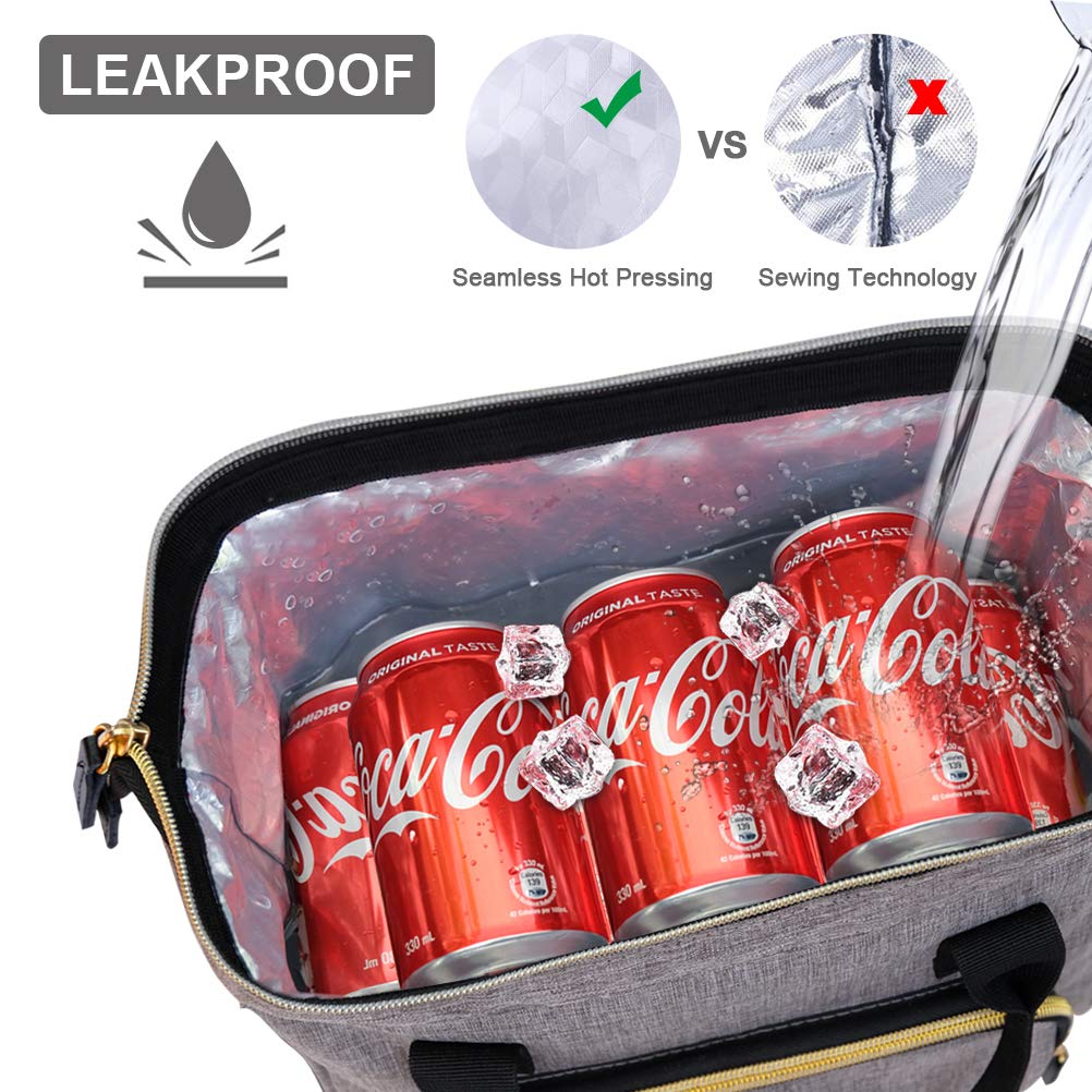 Insulated Lunch Bag for Women, Large 12L Reusable Cooler Lunch Box for Work, Office, Picnic, Leakproof Tote with Shoulder Strap