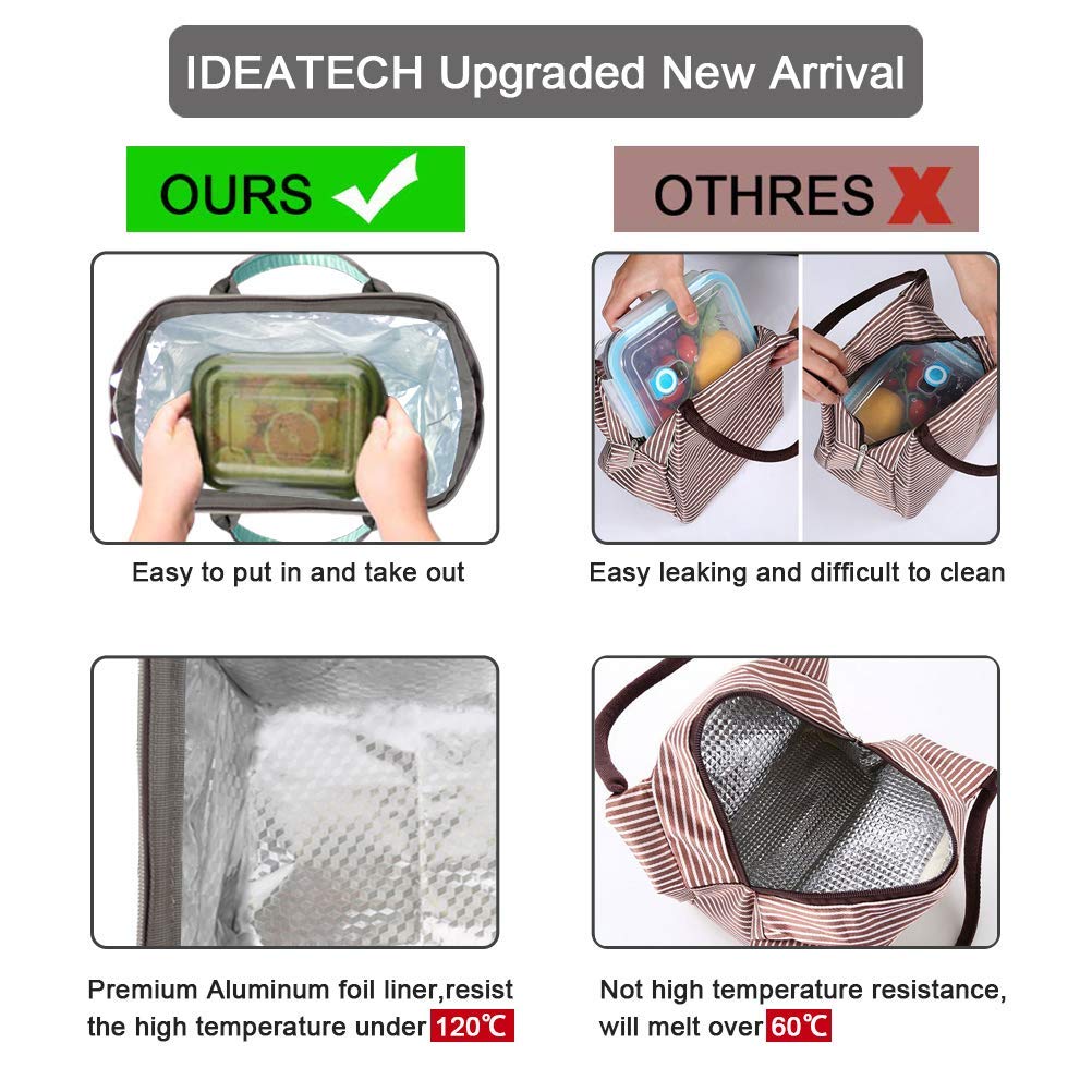 Insulated Lunch Bag for Women, Large 12L Reusable Cooler Lunch Box for Work, Office, Picnic, Leakproof Tote with Shoulder Strap