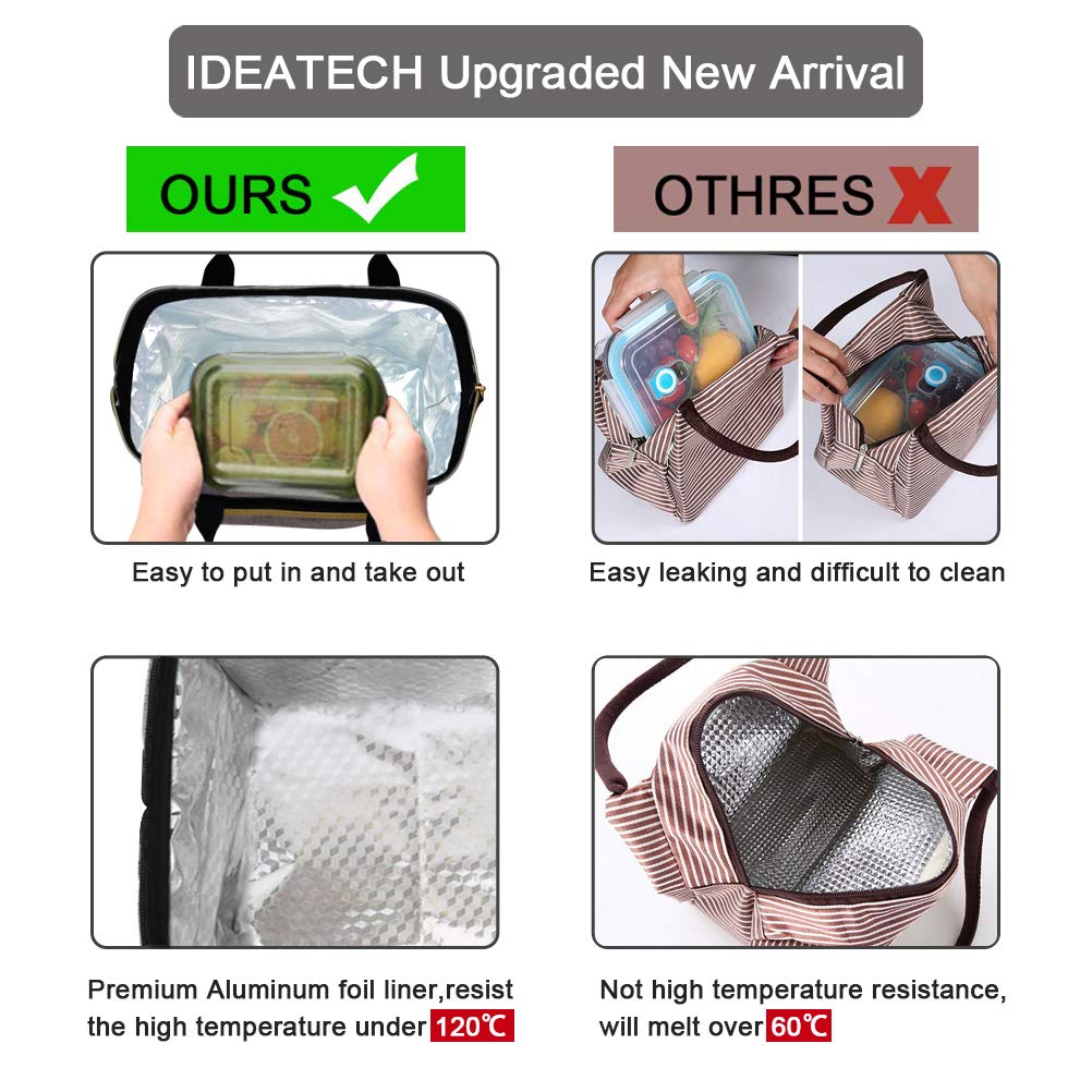 Insulated Lunch Bag for Women, Large 12L Reusable Cooler Lunch Box for Work, Office, Picnic, Leakproof Tote with Shoulder Strap