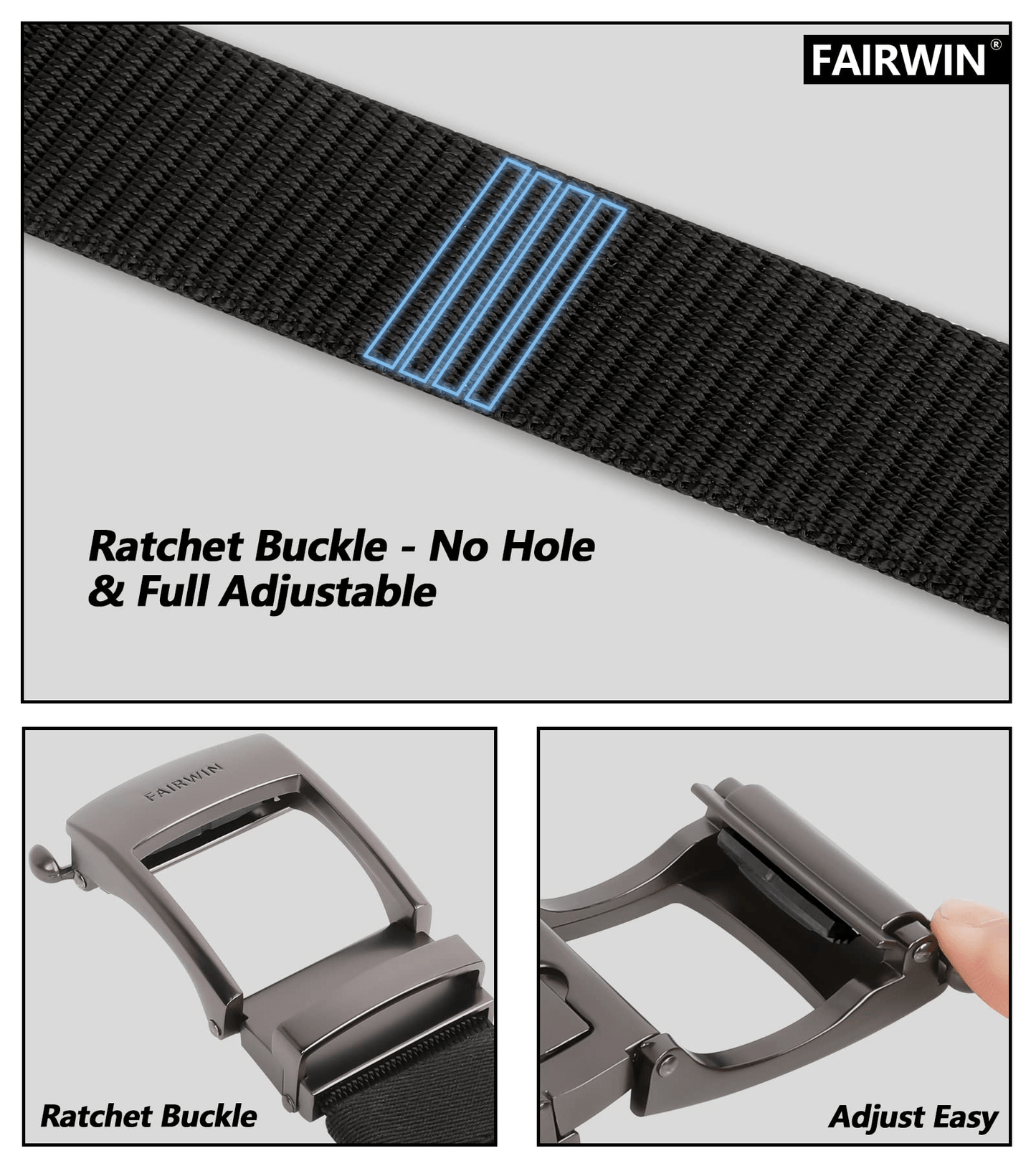 Casual Business Ratchet Belt with Automatic Adjustable Buckle